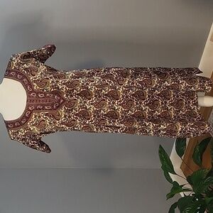 Stylish Chakra Paisley Silk & Polyester Blend Embelished Dress from India - Sz 8